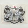 4 Inch 2 Layer Bobble - Grey & Grey Gingham