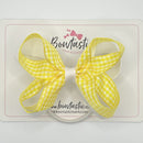 4 Inch 2 Layer Bobble - Yellow & White Gingham