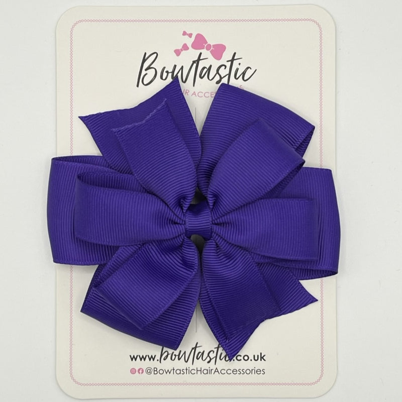 4.5 Inch Double Pinwheel Bow - Regal Purple