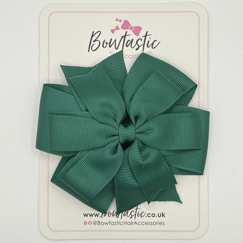 4.5 Inch Double Pinwheel Bow - Hunter Green