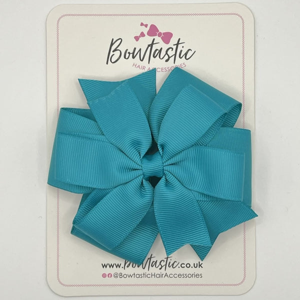 4.5 Inch Double Pinwheel Bow - Tornado Blue