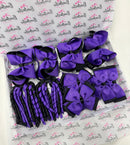 School Bundle - 5 Matching Pairs - Clips & Bobbles - Purple & Black
