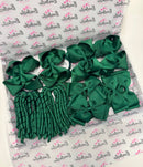 School Bundle - 5 Matching Pairs - Clips & Bobbles - Forest Green