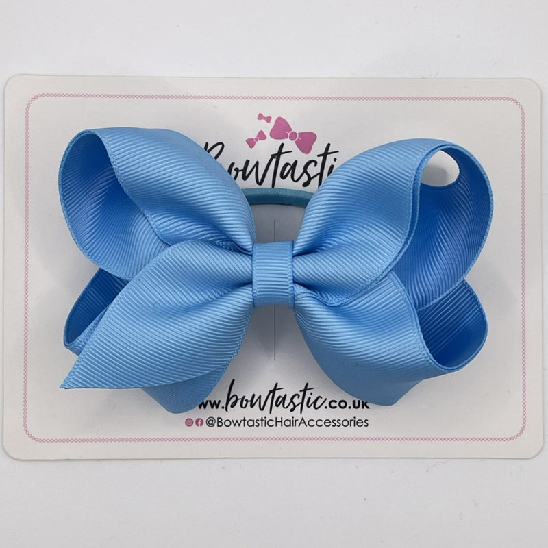 4 Inch Double Ribbon Bow Bobble - Blue Mist