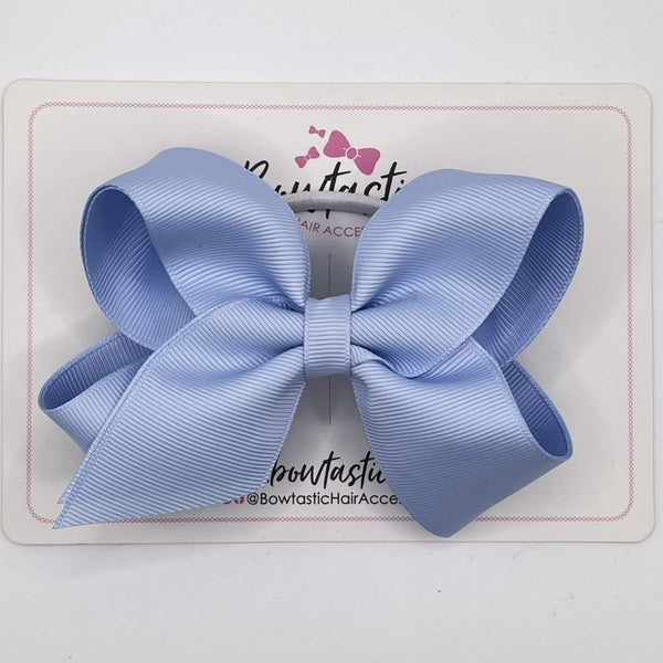 4 Inch Double Ribbon Bow Bobble - Bluebell