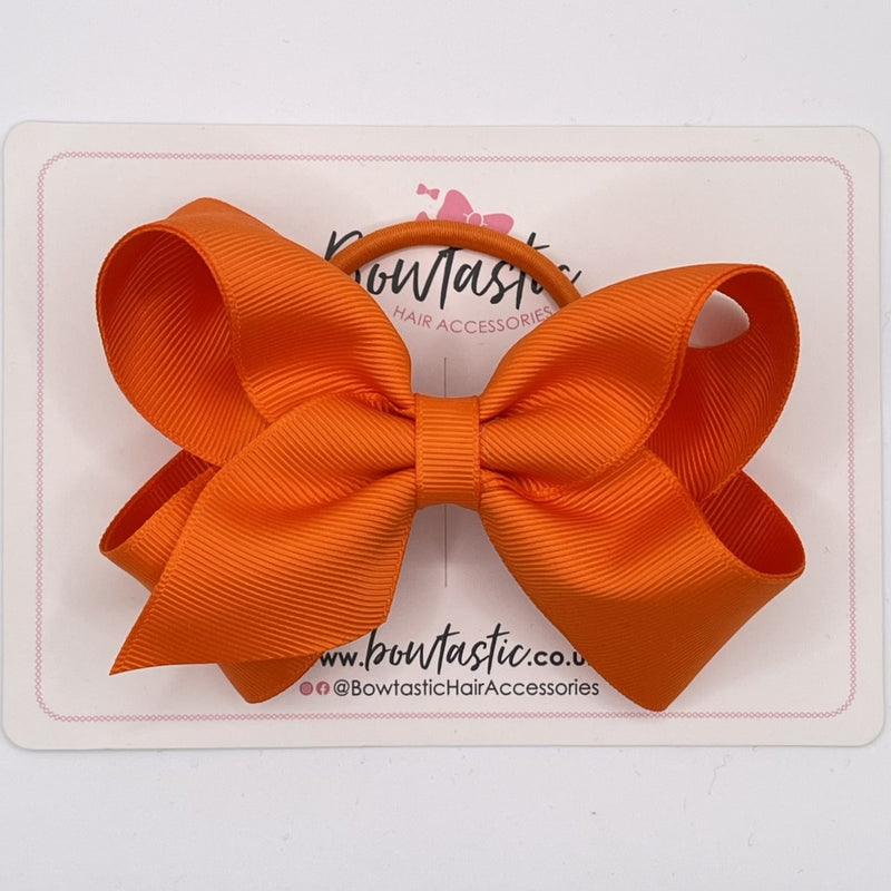 4 Inch Double Ribbon Bow Bobble - Russet Orange