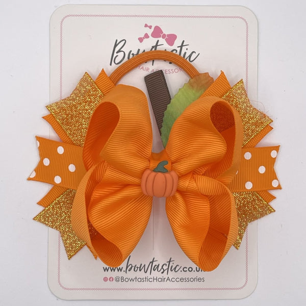 Halloween - 4.5 Inch Pumpkin Bow - Bobble