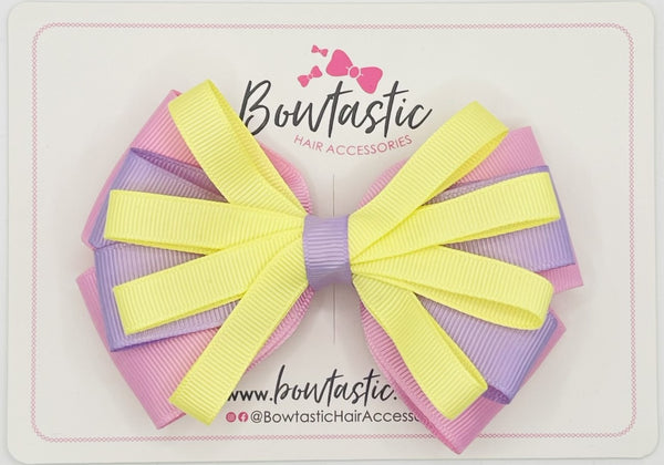 4 Inch Loop Bow - Tulip, Light Orchid & Baby Maize