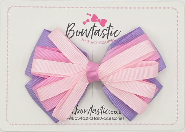 4 Inch Loop Bow - Pearl Pink, Light Orchid & Tulip