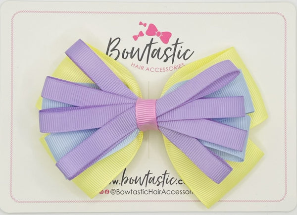 4 Inch Loop Bow - Light Orchid, Bluebell, Tulip & Baby Maize