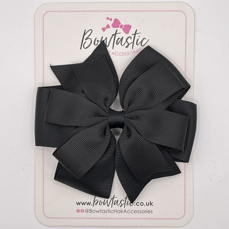 4.5 Inch Double Pinwheel Bow - Black