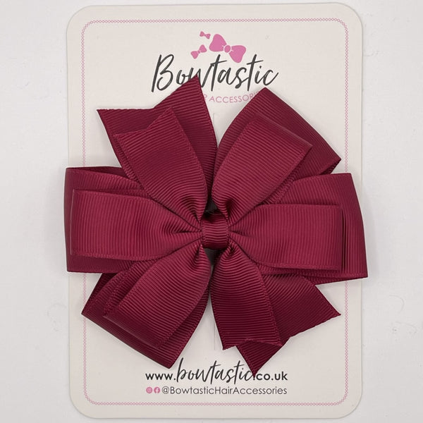 4.5 Inch Double Pinwheel Bow - Wine