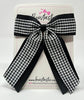 4.5 Inch Tail Bow - Black & Black Gingham
