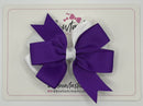 3.5 inch Butterfly Pinwheel Bow - Purple & White