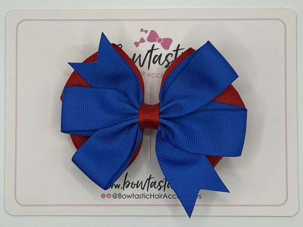 3.5 inch Butterfly Pinwheel Bow - Red & Royal Blue