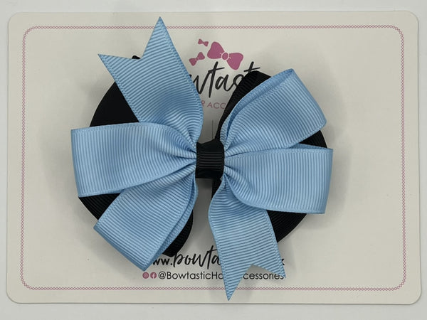 3.5 inch Butterfly Pinwheel Bow - Black & Blue Topaz