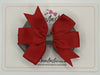 3.5 inch Butterfly Pinwheel Bow - Red & Metal Grey