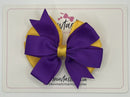 3.5 inch Butterfly Pinwheel Bow - Purple & Yellow Gold