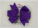 3.5 inch Butterfly Pinwheel Bow - Purple & Metal Grey