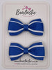 3 Inch 3 Layer Tuxedo Bow - Royal Blue & White - 2 Pack