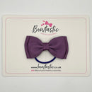 3 Inch Flat Double Bow Thin Elastic - Amethyst