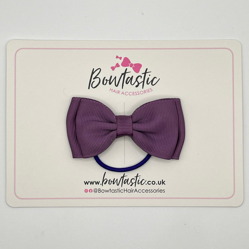 3 Inch Flat Double Bow Thin Elastic - Amethyst