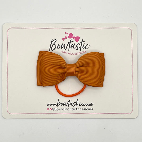 3 Inch Flat Double Bow Thin Elastic - Ginger