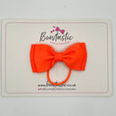 3 Inch Flat Double Bow Thin Elastic - Neon Orange