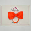 3 Inch Flat Double Bow Thin Elastic - Neon Orange