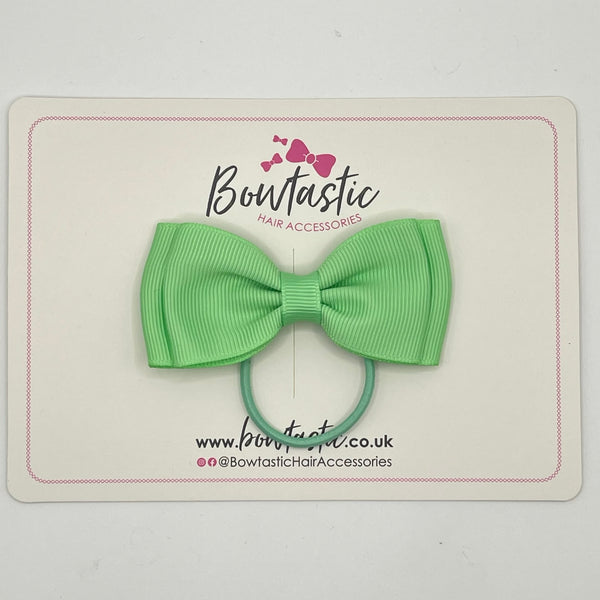 3 Inch Flat Double Bow Thin Elastic - Mint Green