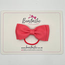 3 Inch Flat Double Bow Thin Elastic - Coral Rose