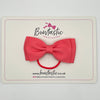 3 Inch Flat Double Bow Thin Elastic - Coral Rose