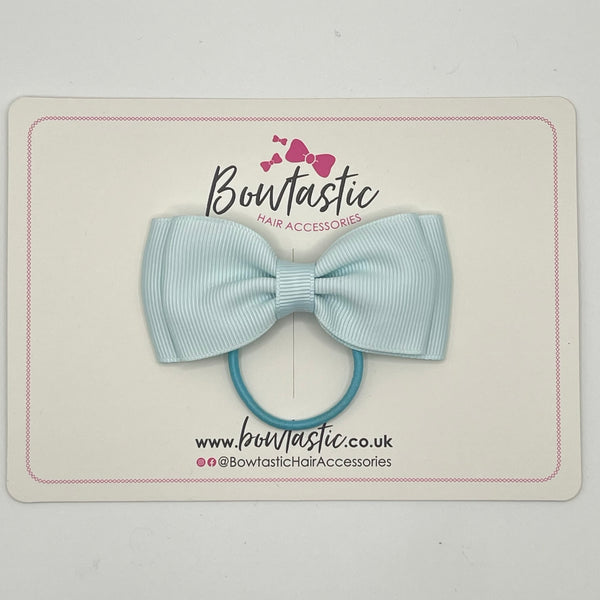 3 Inch Flat Double Bow Thin Elastic - Blue Vapor