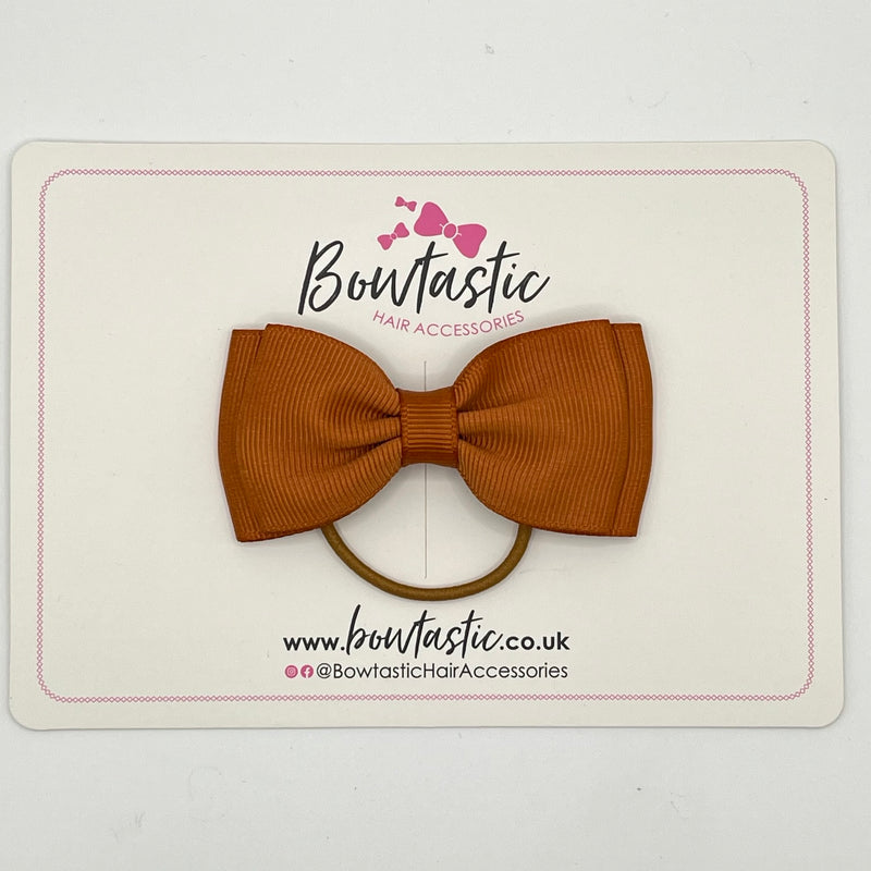 3 Inch Flat Double Bow Thin Elastic - Copper