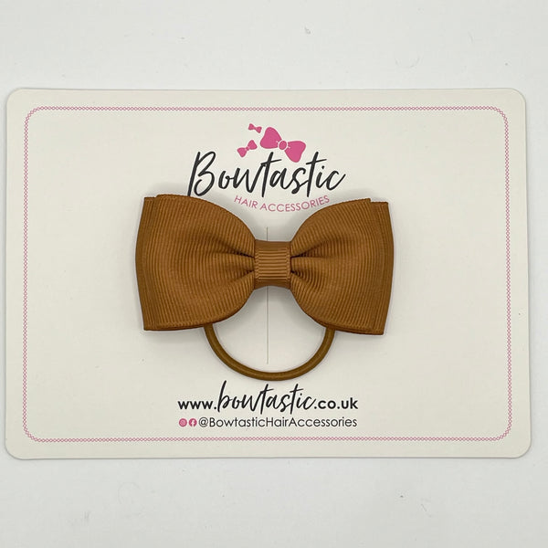 3 Inch Flat Double Bow Thin Elastic - Chipmunk