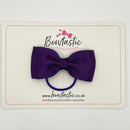 3 Inch Flat Double Bow Thin Elastic - Plum