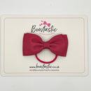 3 Inch Flat Double Bow Thin Elastic - Rosewood