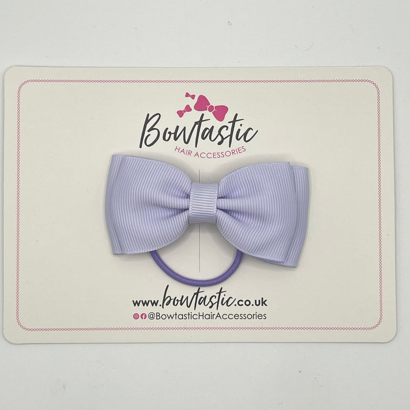 3 Inch Flat Double Bow Thin Elastic - Lilac Mist