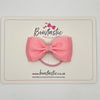 3 Inch Flat Double Bow Thin Elastic - Pink