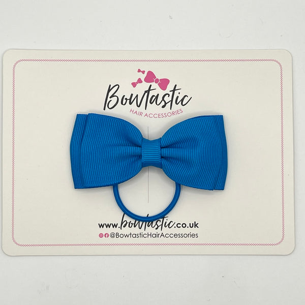 3 Inch Flat Double Bow Thin Elastic - Dress Blue