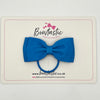 3 Inch Flat Double Bow Thin Elastic - Dress Blue
