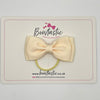 3 Inch Flat Double Bow Thin Elastic - Ivory