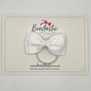 3 Inch Flat Double Bow Thin Elastic - White