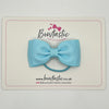 3 Inch Flat Double Bow Thin Elastic - Ocean Blue