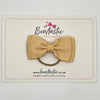 3 Inch Flat Double Bow Thin Elastic - Raw Silk
