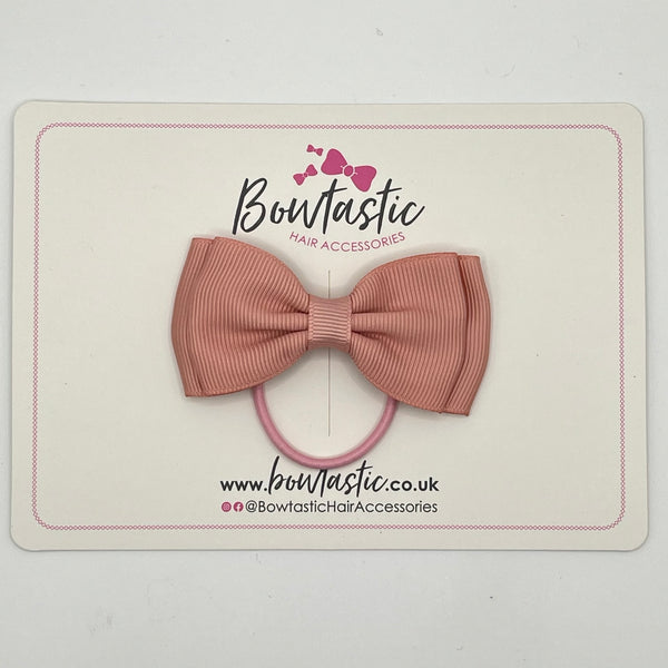 3 Inch Flat Double Bow Thin Elastic - Sweet Nectar