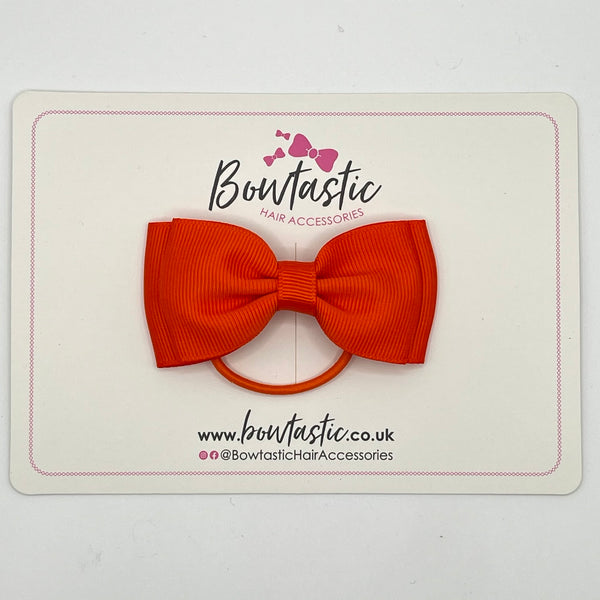 3 Inch Flat Double Bow Thin Elastic - Autumn Orange