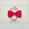 3 Inch Flat Double Bow Thin Elastic - Camellia Rose