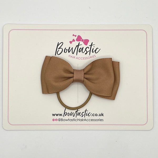 3 Inch Flat Double Bow Thin Elastic - Natural