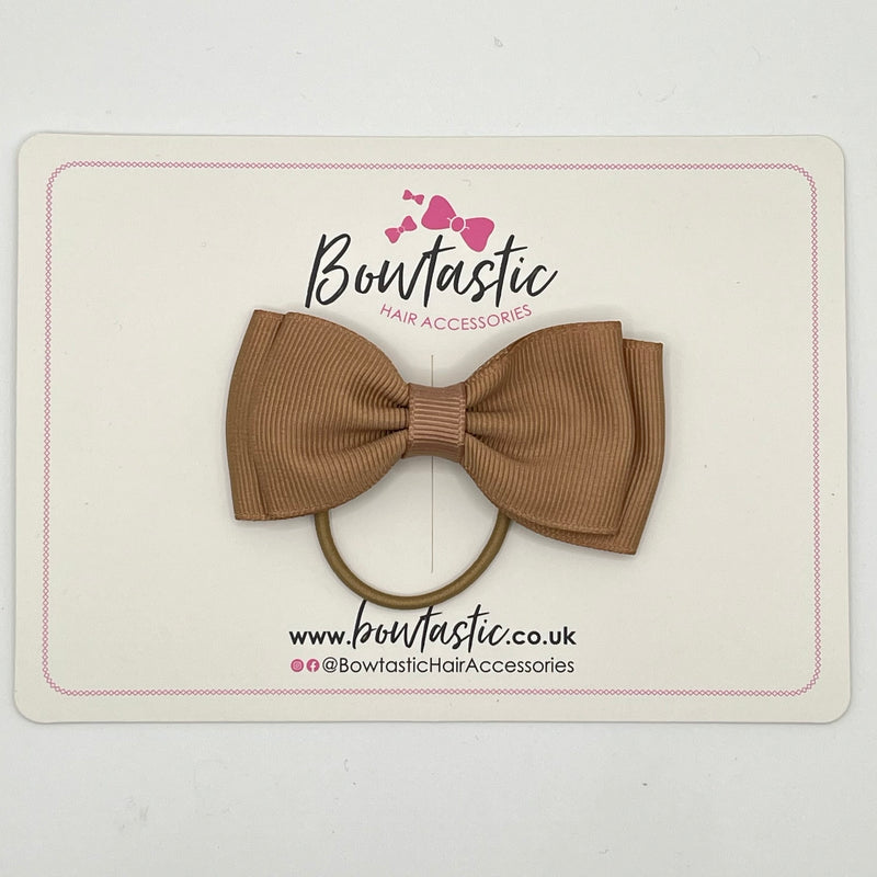 3 Inch Flat Double Bow Thin Elastic - Natural